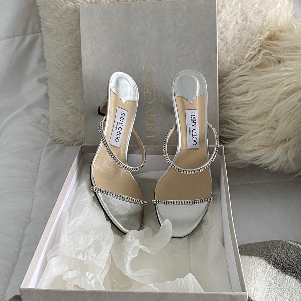 Jimmy Choo Elegant Silver Heels
